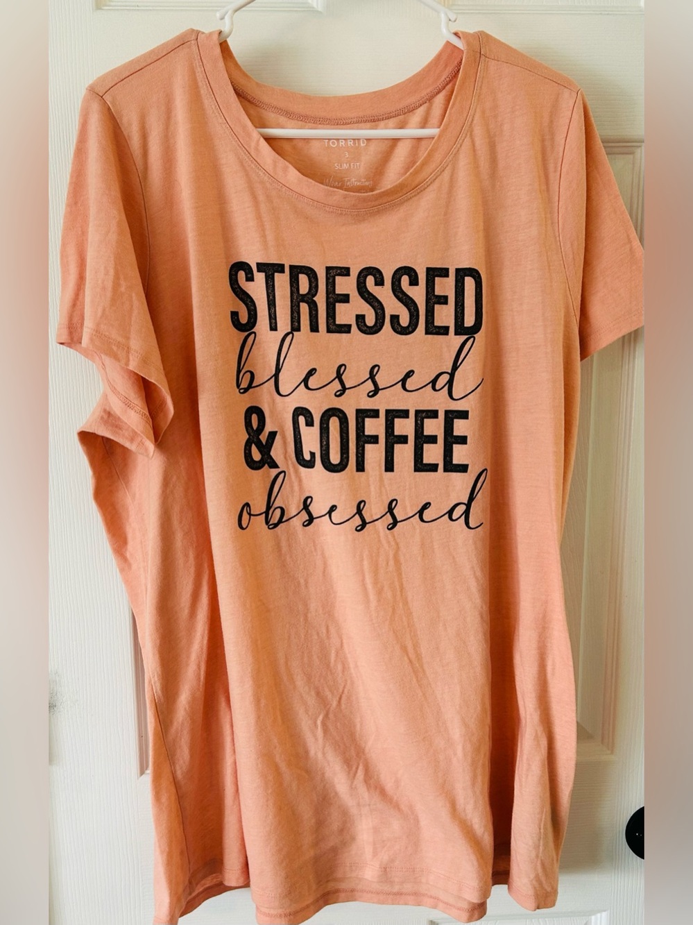 (Bundle &Save) torrid 3X Peach Stressed Blessed Coffee Obsessed Graphic Tee